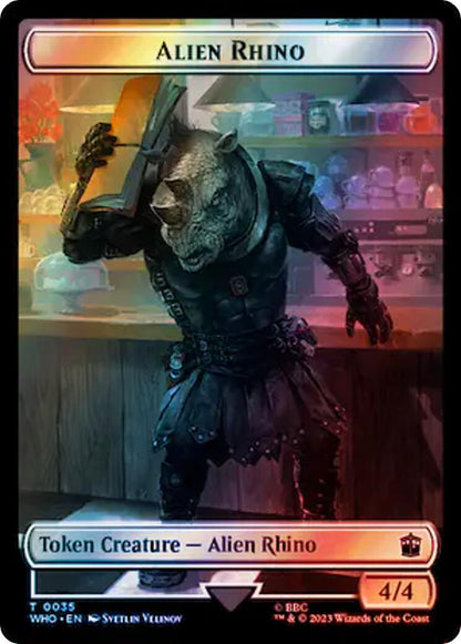 Alien Rhino // Clue (0054) Double-Sided Token (Surge Foil)