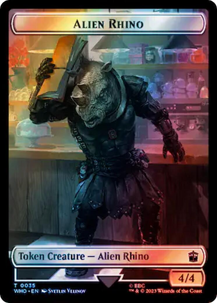 Alien Rhino // Treasure (0060) Double-Sided Token (Surge Foil)