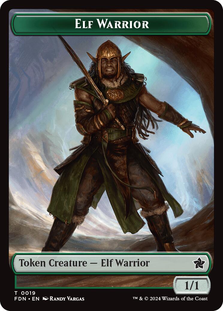 Elf Warrior // Raccoon Doubled-Sided Token