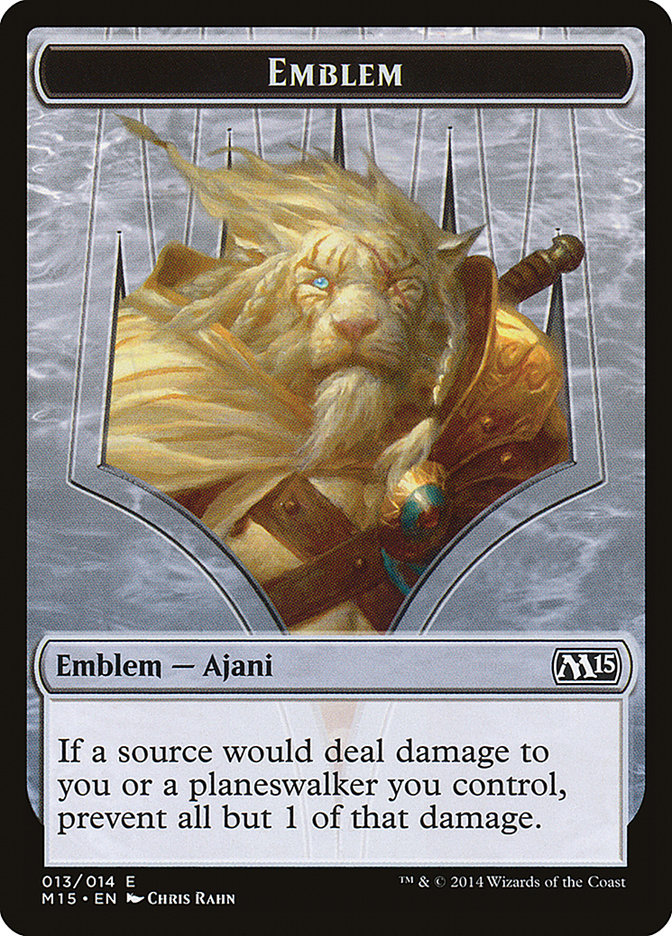 Ajani Steadfast Emblem [Magic 2015 Tokens]